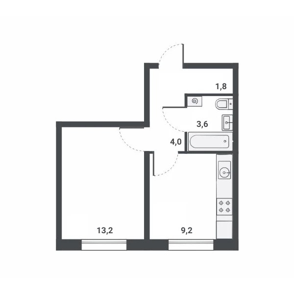 планировка квартиры 32 м2